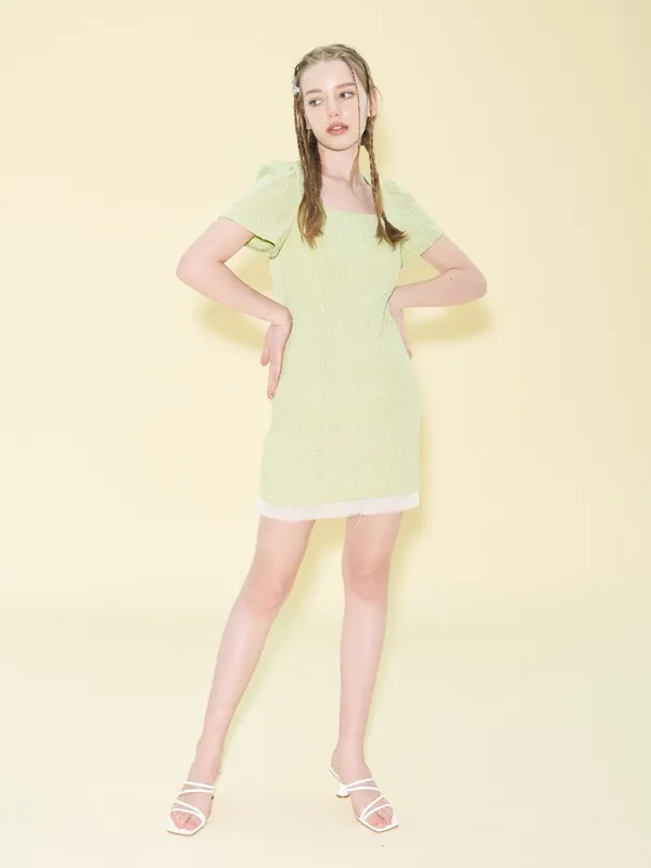 BIBI SQUARE NECK ONEPIECE (YELLOW GREEN)