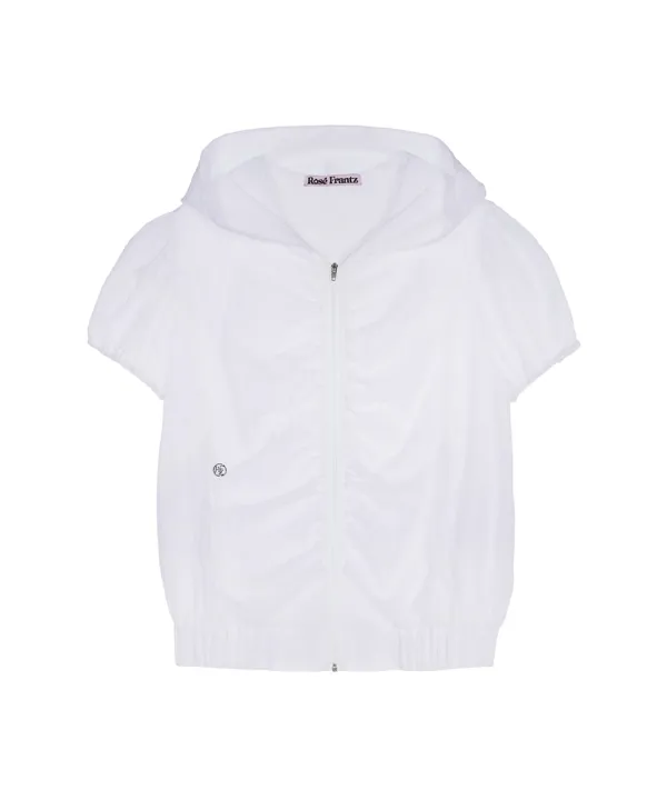 Half Shirring Windbreaker [White]