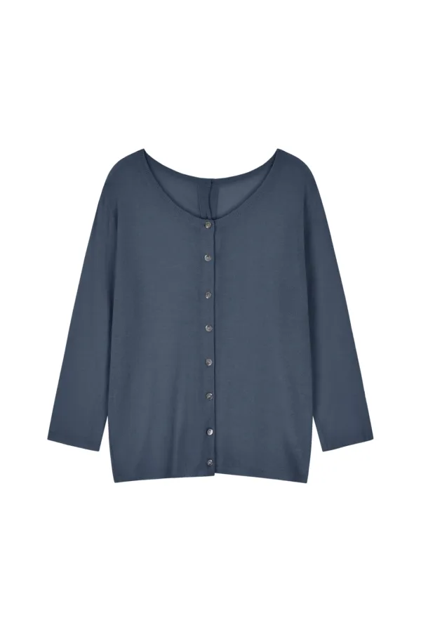 HALF & HALF CARDIGAN (MIDNIGHT BLUE)
