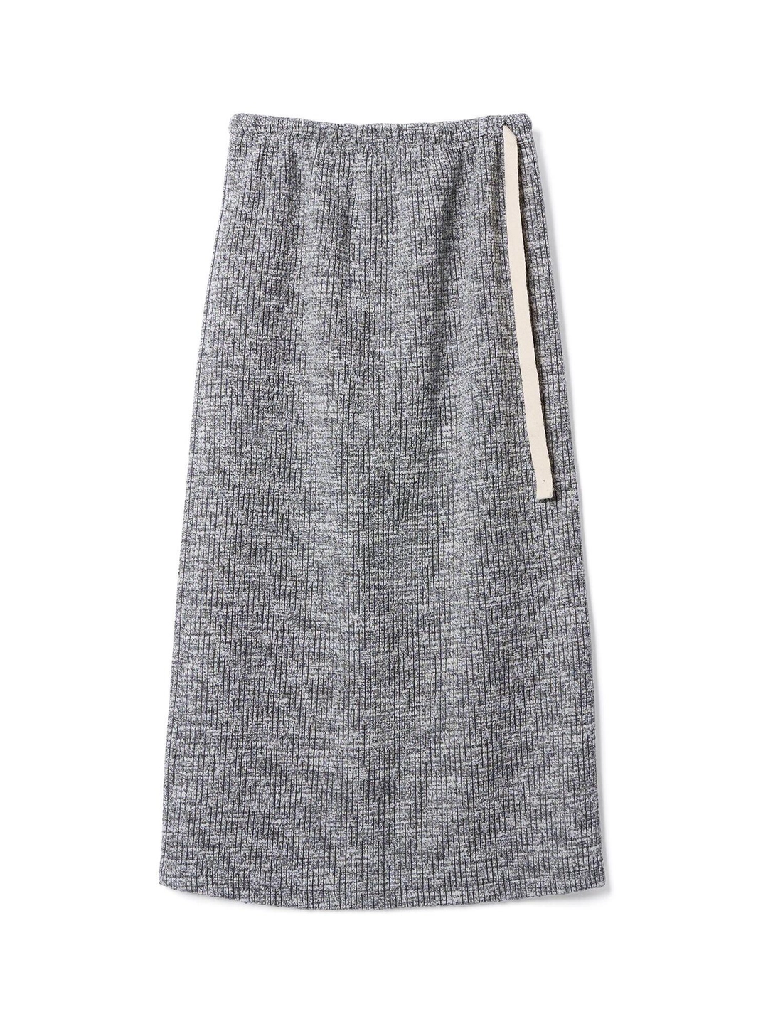 포에브 Melange Knit Long Skirt - Dark Grey 상품 이미지 3