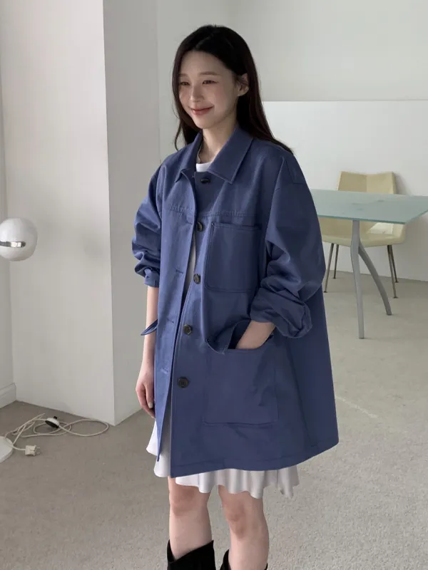 POCKET WORK JACKET - BLUE