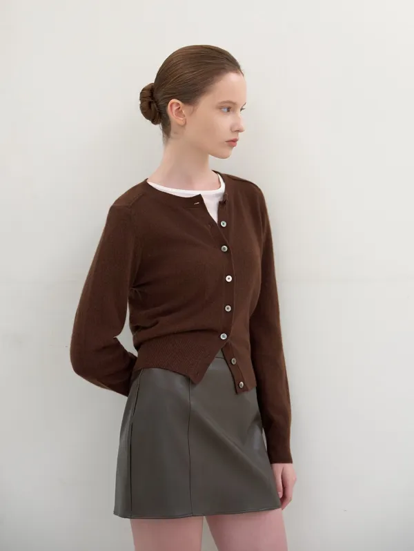 로아 캐시미어 가디건 (마랑 브라운ver)