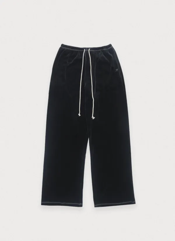 LOUNGE VELOUR PANTS - CHARCOAL