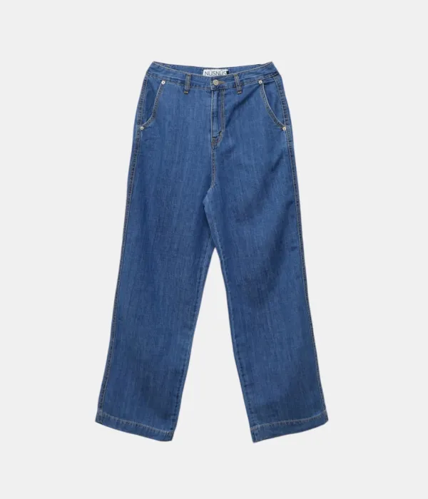 Linen Denim Wide Pants