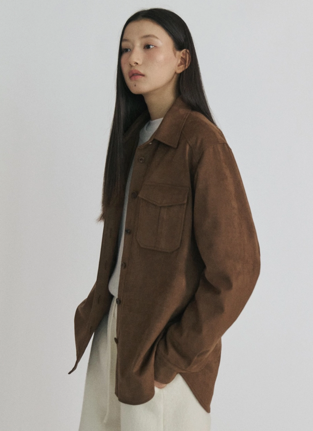 스텝어라운드 Suede Jumper Shirt_BROWN 상품 이미지 2