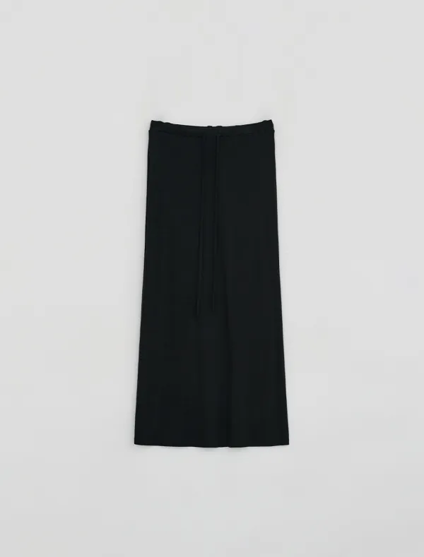 [3rd REORDER] SILKY SWEAT MAXI SKIRT [BLACK]