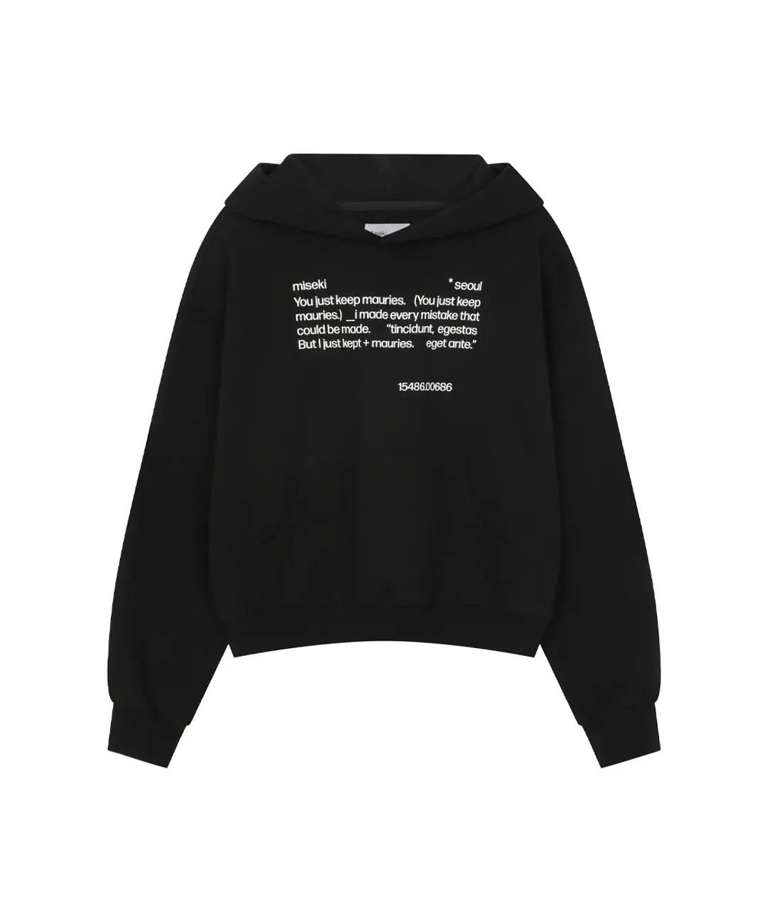 미세키서울 Quote sweat hoodie BLACK 상품 이미지 1