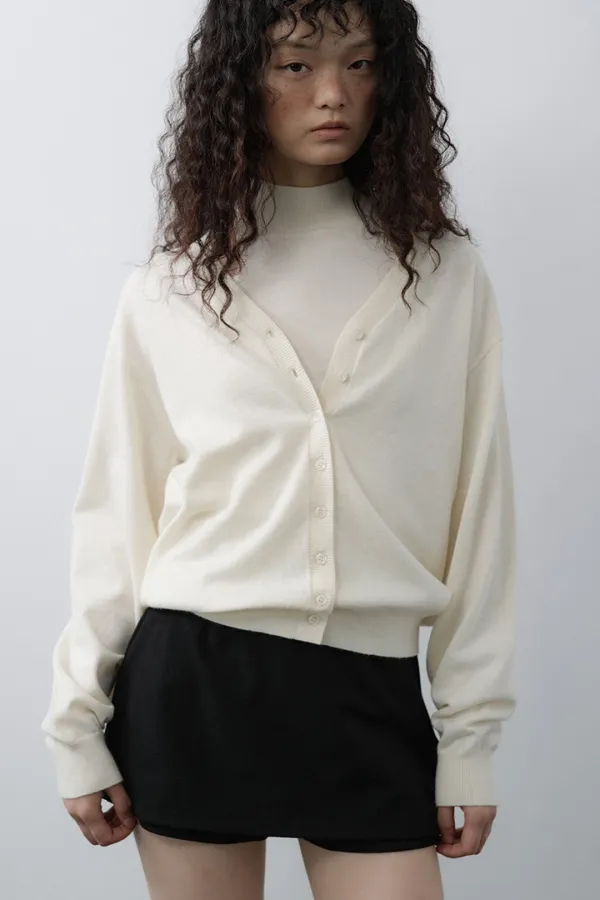 [9/28 예약 배송] Halter & V-Neck Cardigan Set (Ivory)