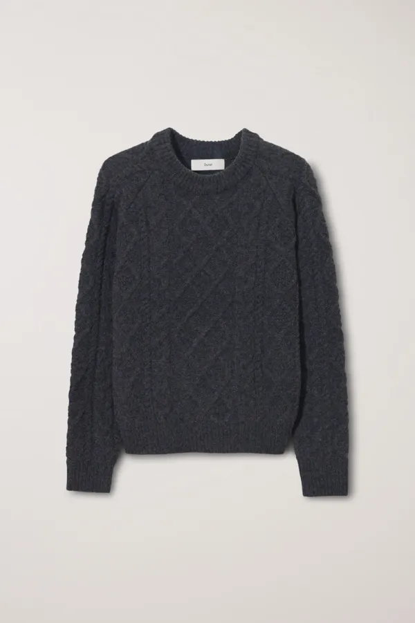 UNISEX FISHERMAN SWEATER CHARCOAL GREY
