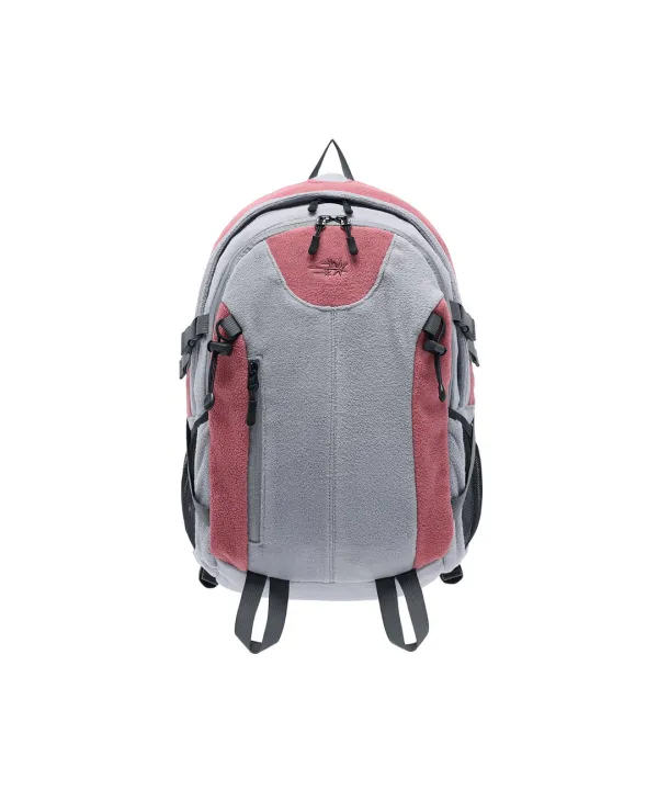 color block fleece backpack[grey]