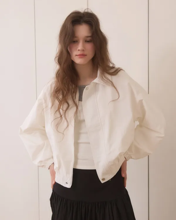 [3차 리오더] Clear zip up blouson - white