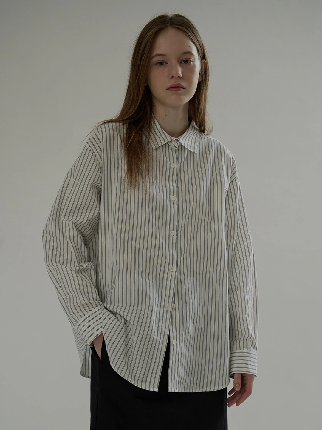 더미튼 Base cotton shirt (wide stripe) 상품 이미지 1