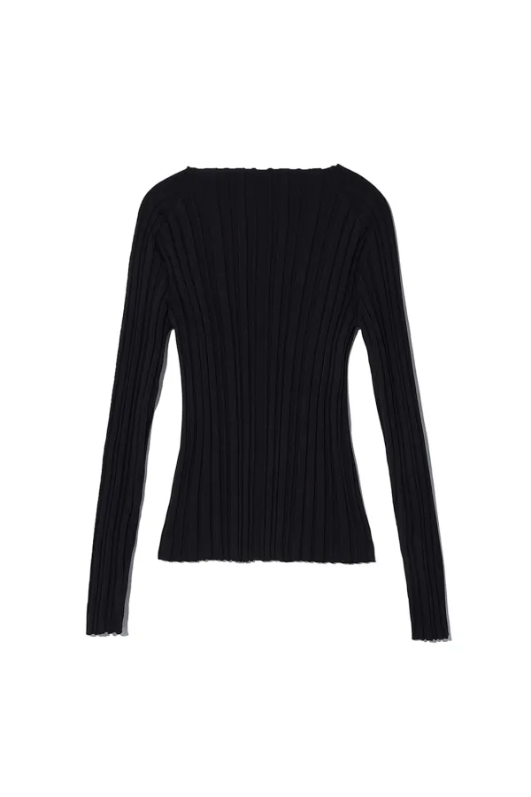 MILLIE KNIT MOCKNECK TOP [BLACK]