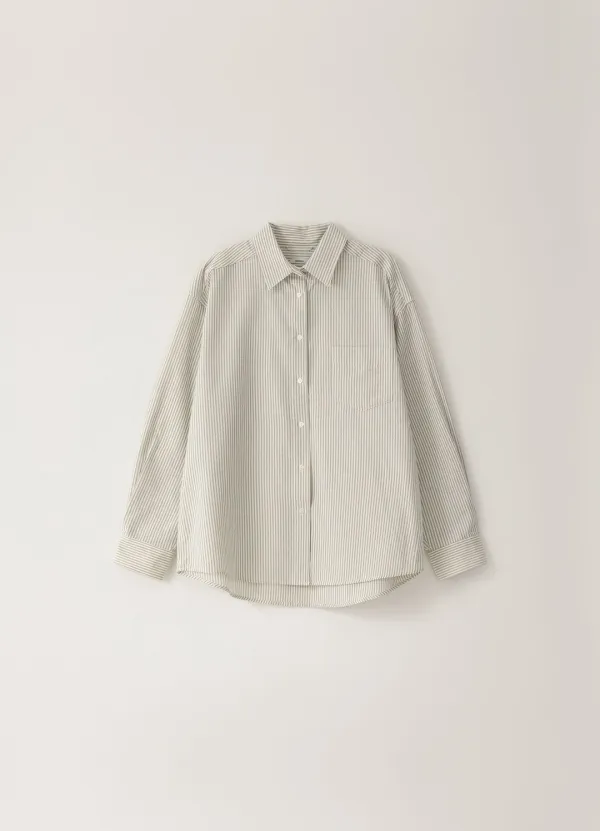 [Limited] Stripe One-Pocket Shirt - Black