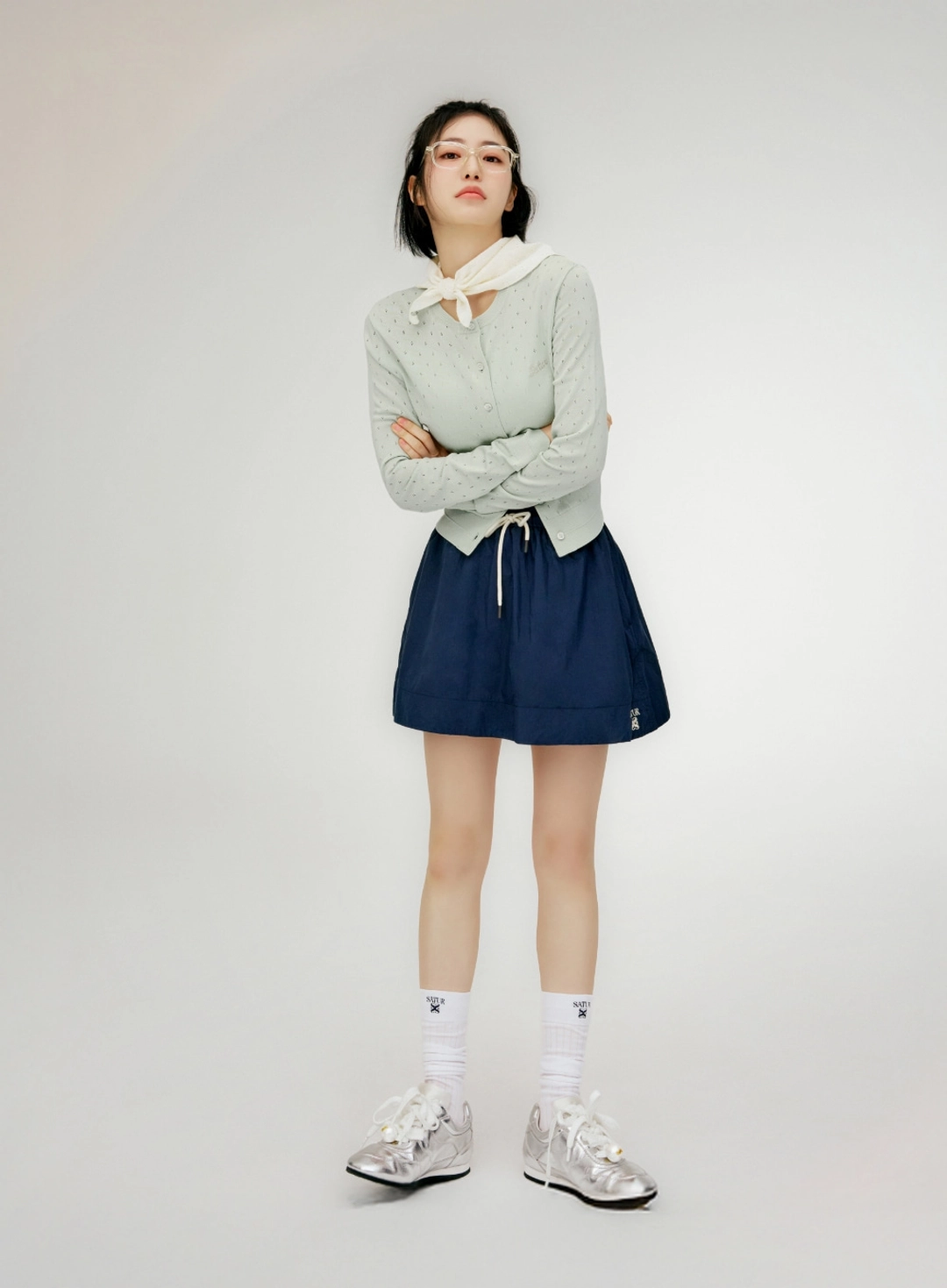 세터 [신예은 Pick] (W) See-through Ribbed Socks - White 상품 이미지 2
