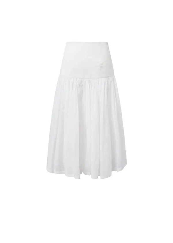 shirring culotte pants, white