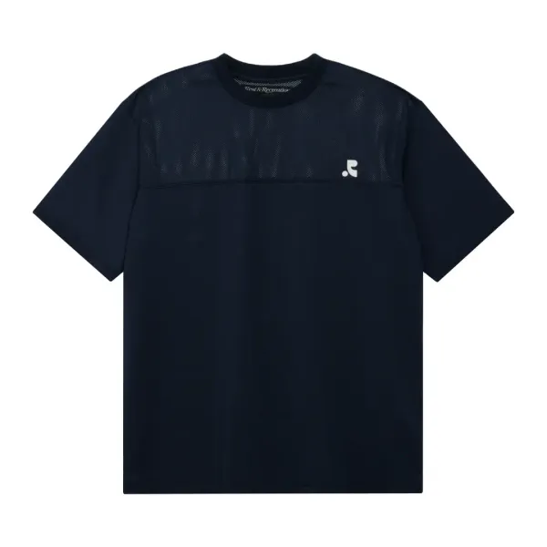 MESH CREWNECK T-SHIRT - NAVY