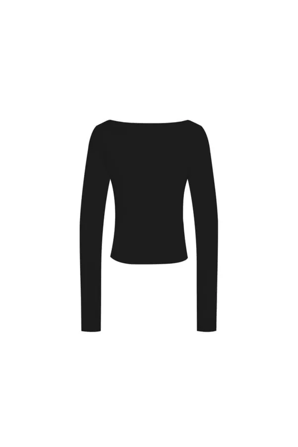 ONE SHOULDER 02 LONG SLEEVE TOP (BLACK)