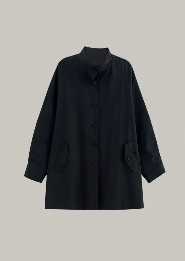 half trench coat (black)