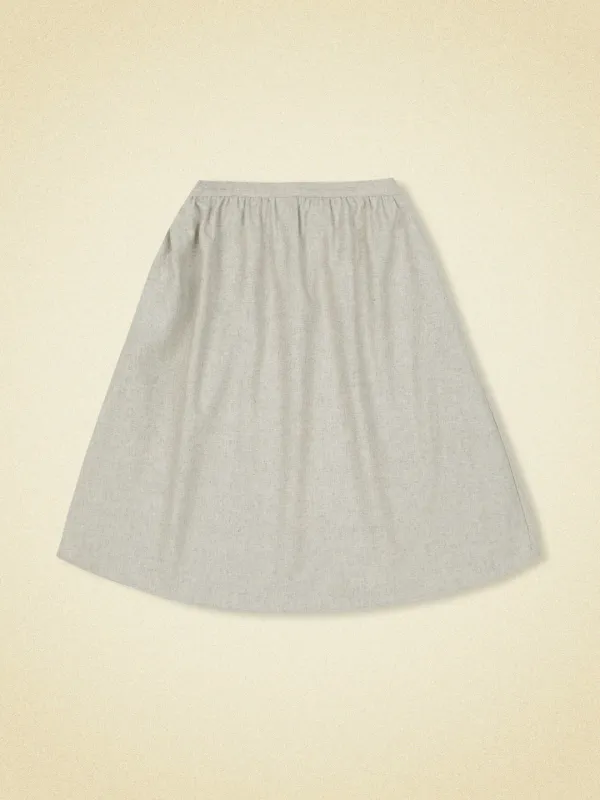 wool midi skirt - oat gray