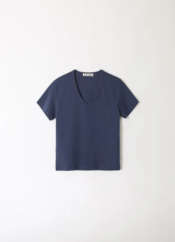All-day Cotton V-neck T-shirt - Classic Navy