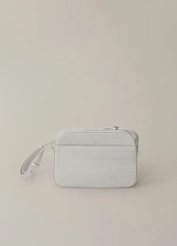 Lizard post bag (Slate ivory)