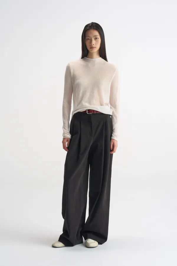 Sheer Mock-Neck Knit_Ivory