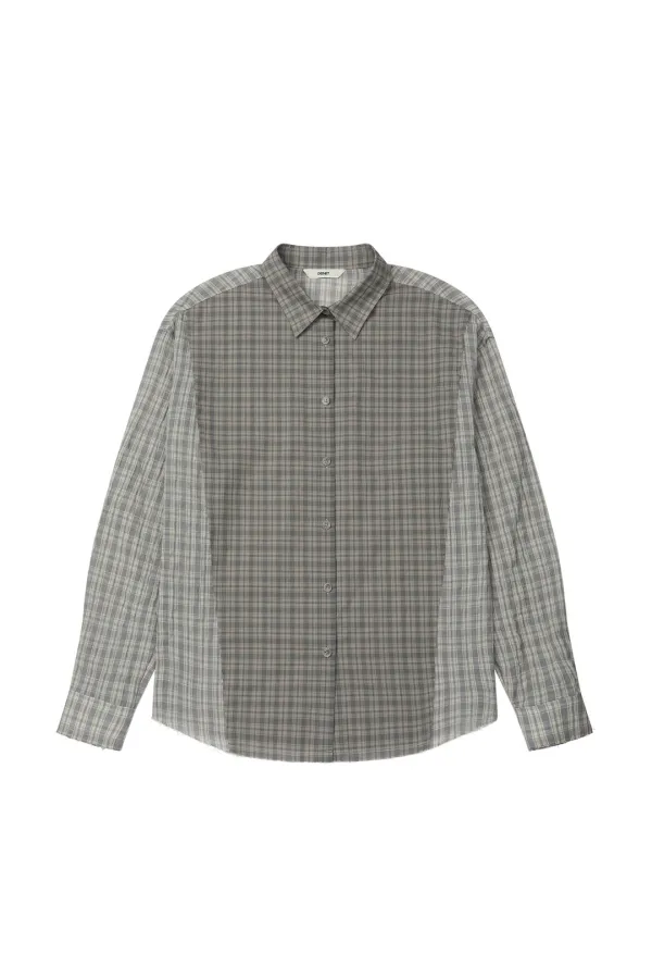 CHECKERED POINT OVERFIT SHIRT IN SKY BLUE
