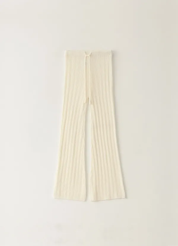 [Limited] Ribbed Layered Pants - Ivory