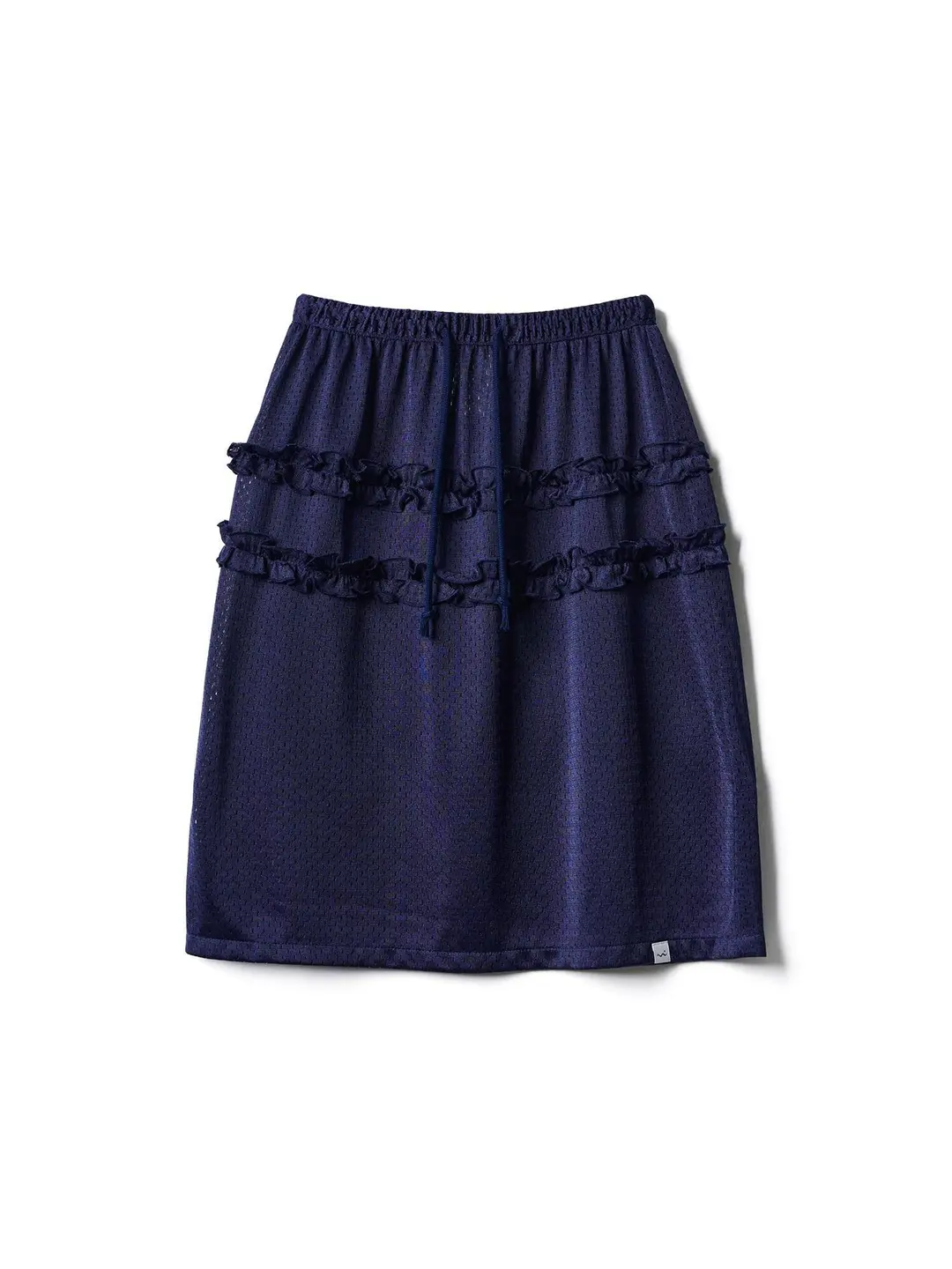 포에브 Mesh Frill Midi Skirt - Navy 상품 이미지 3