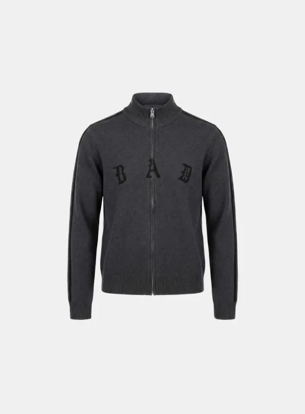 [w-jkt26-011] BAD Full-Zip Knit Track Top - Blue Gray