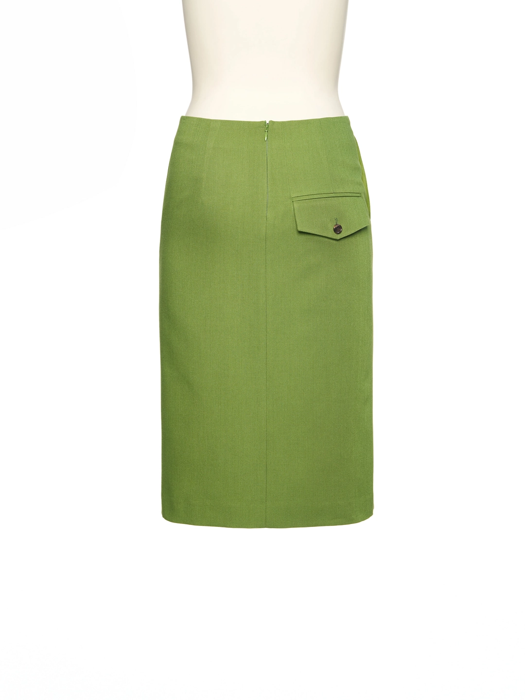 푸쉬버튼 PF26 GREEN DIAGONAL SLIT MIDI SKIRT 상품 이미지 3