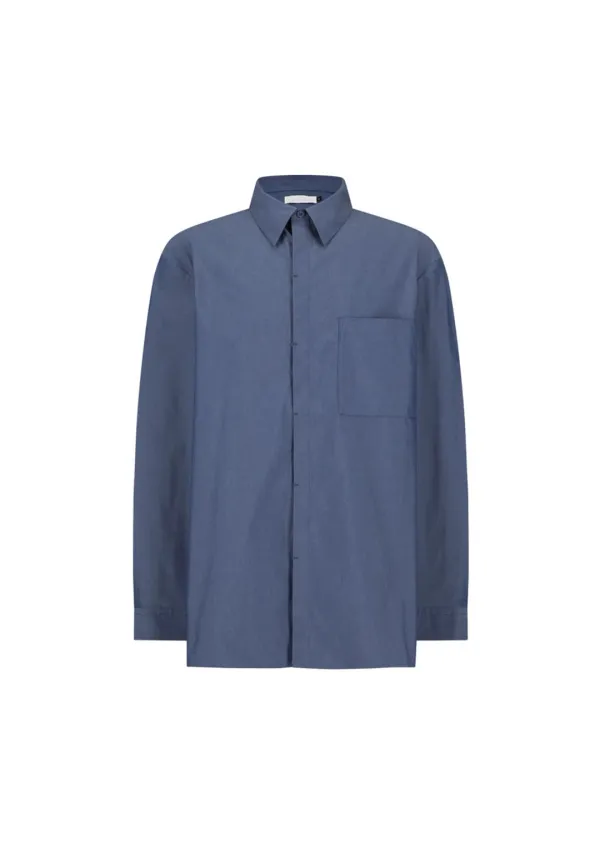 Square Pocket Oversized Shirt, Indigo