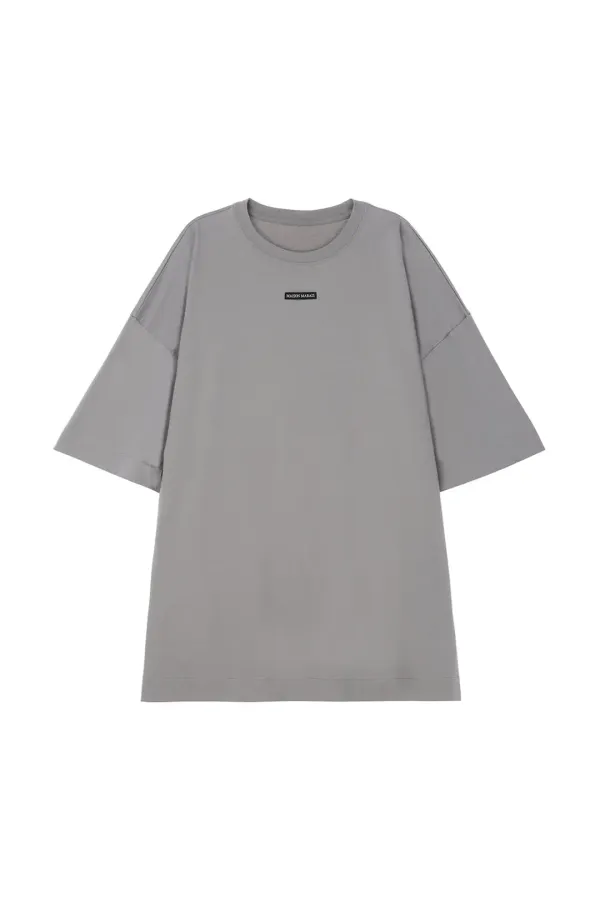 Oversized Half Sleeve T-shirt, Charcoal