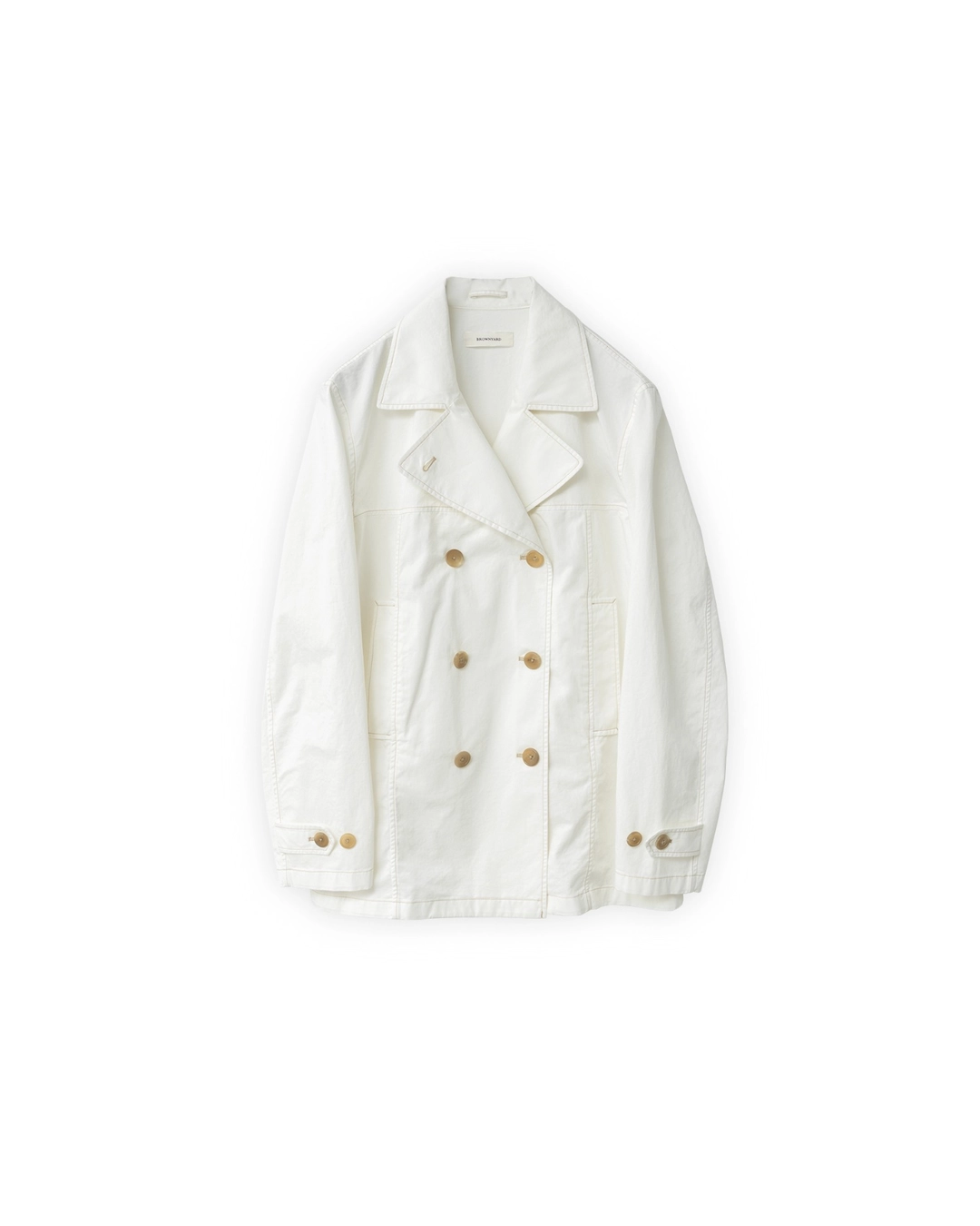 브라운야드 W Washed Double Half Coat, Ivory 상품 이미지 1