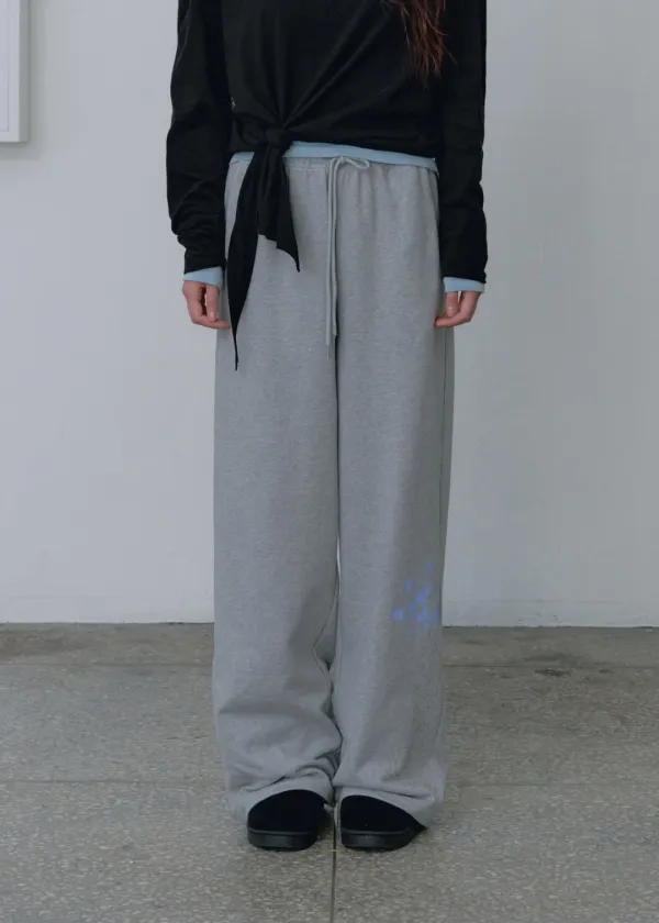 [10/13 예약배송] Flower Sweatpants_Melange Grey