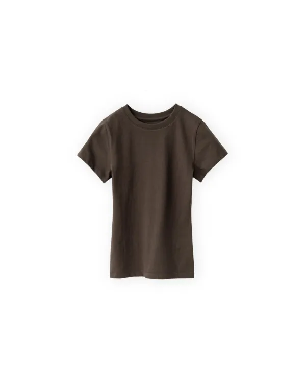 W Essential T Shirt, Dark Brown