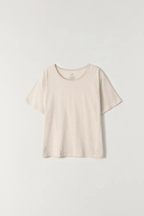 오버핏 반팔 티셔츠 BEIGE STRIPE