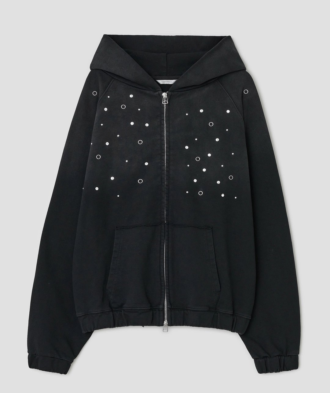 타입서비스 Hotfix Washed Raglan Zip Hoodie [Black] 상품 이미지 1