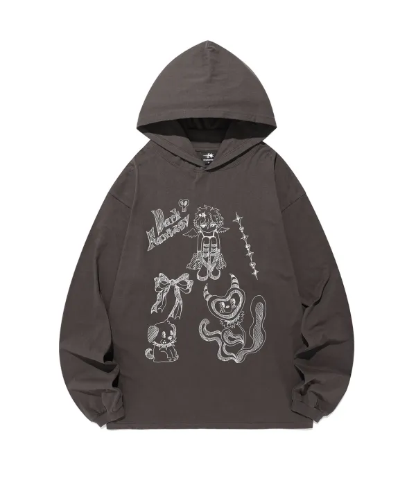 doodle big big l/s hoodie[charcoal]