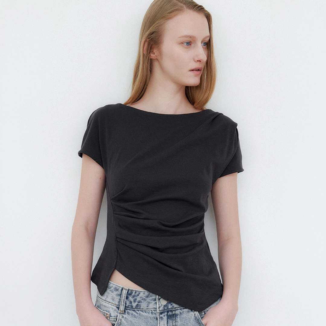 아뜰리에 나인 (Z-BL-4225)LOND WAIST TUCK  BLOUSE 상품 이미지 1
