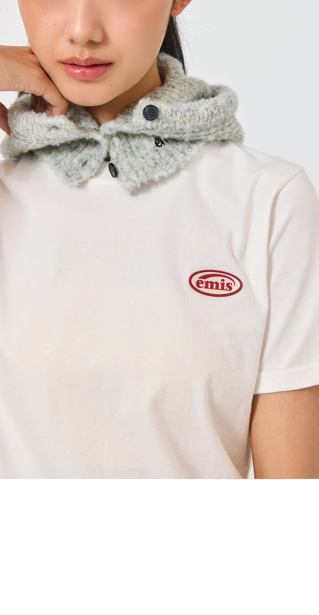 이미스 (W) RUBBER PATCH T-SHIRT-WHITE 상품 이미지 2