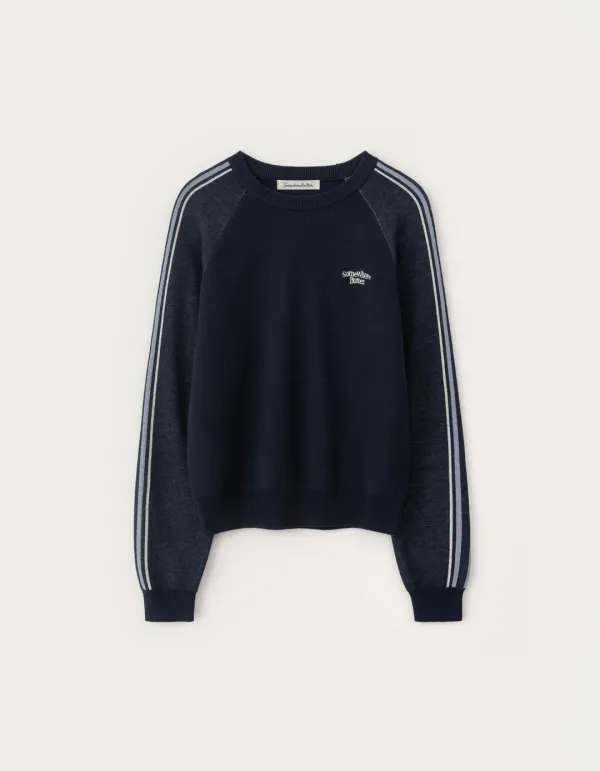 Rokie Small Logo Knit - Navy