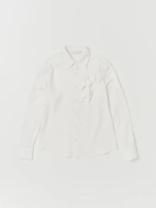 RUFFLE BLOUSE IN OFF WHITE