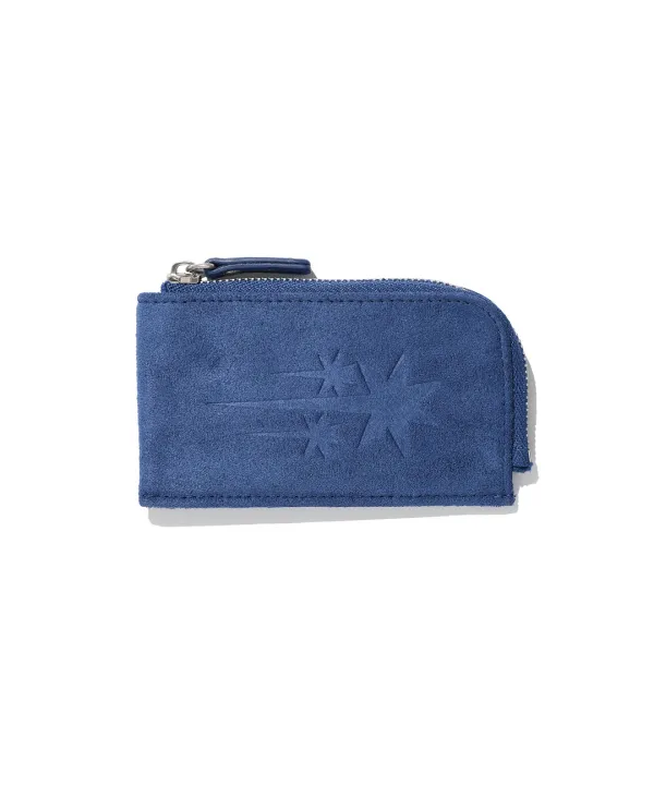3star zip suede card wallet[blue]