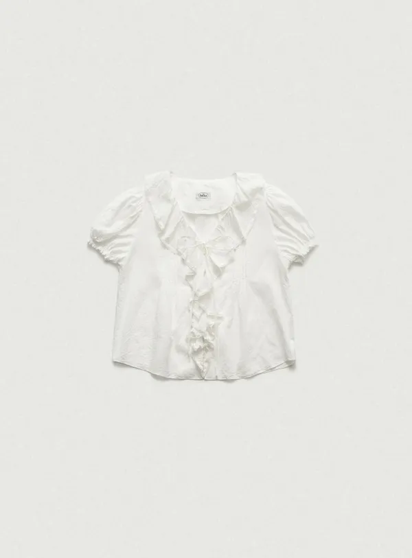 Gaia Ruffle Blouse_White [6월 초 순차 배송]