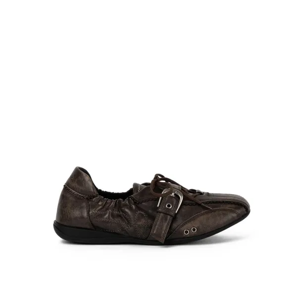 SKIA BELTED SNEAKERS / BROWN