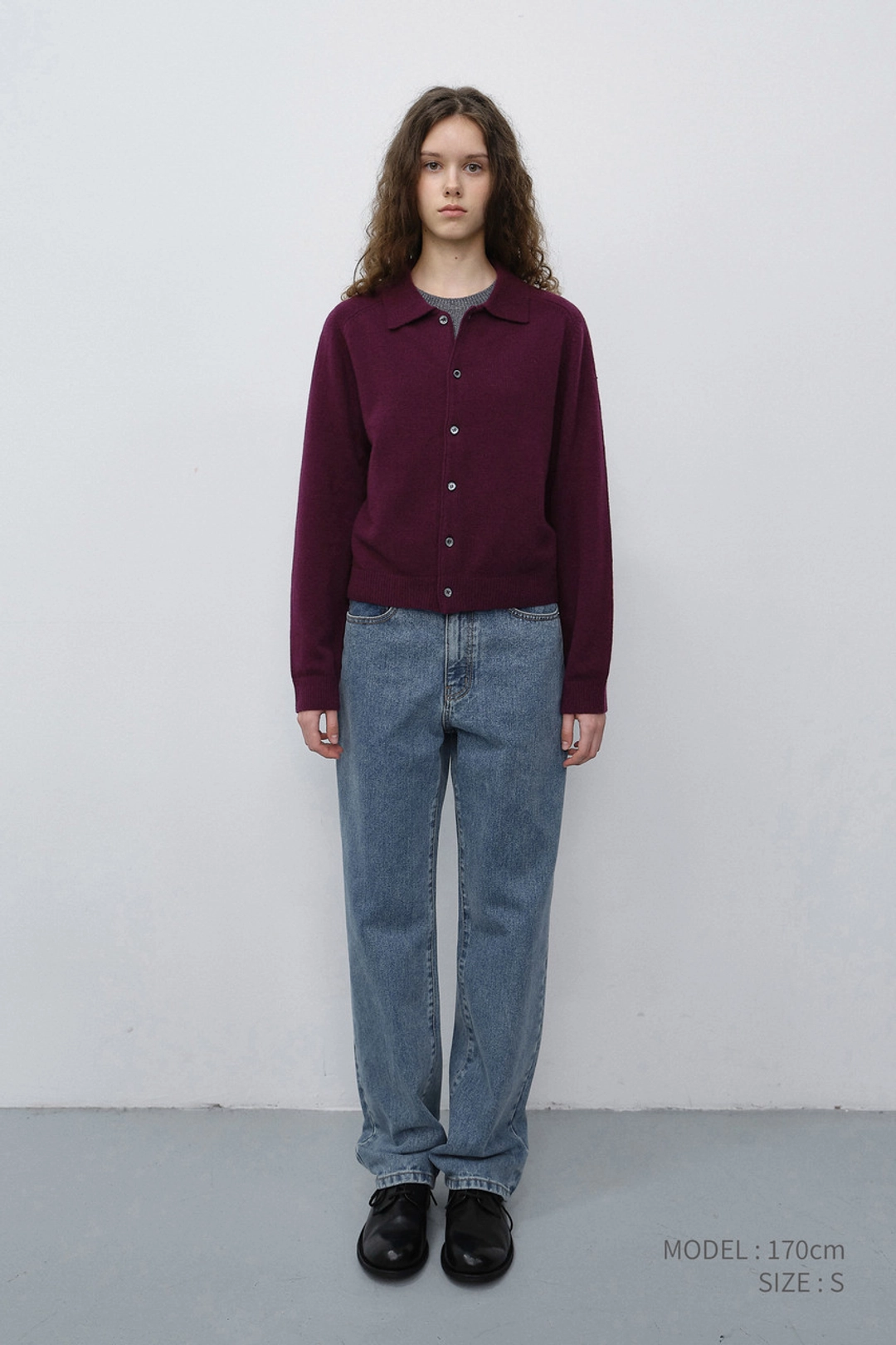 던스트 UNISEX COLLARED KNIT CARDIGAN PLUM PURPLE_UDSW6C102U2 상품 이미지 1