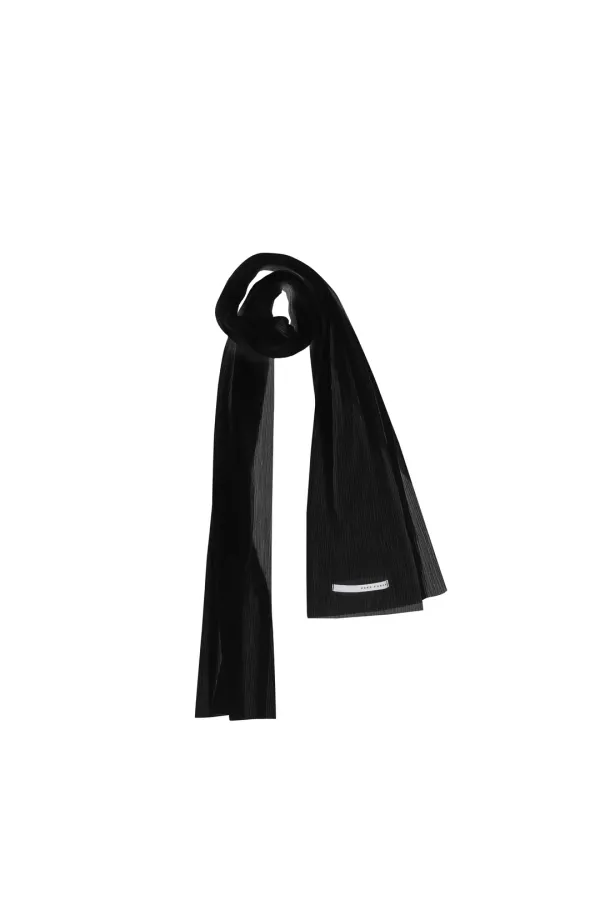SHEER PLEATS SCARF (BLACK)