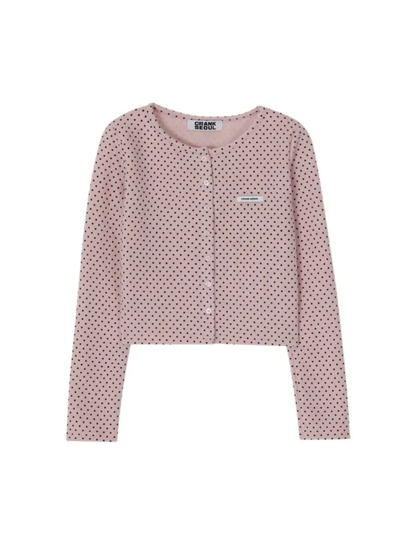 [Release 08/31] DOT BRUSHED CARDIGAN_PINK